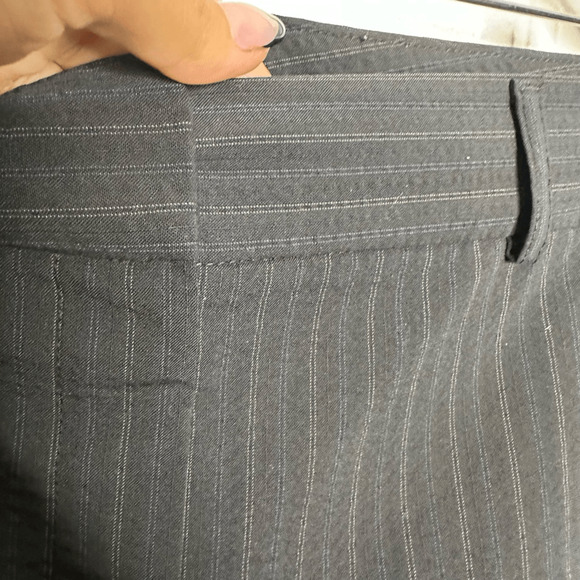 THEORY PINSTRIPE Textured Trouser Black career dress pants womens 8 - Picture 4 of 8
